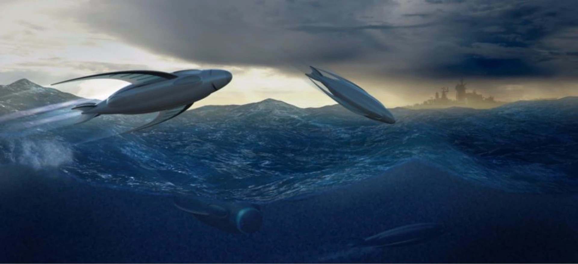 Flying Fish drones would use their wings to fly close to the surface or as fins underwater