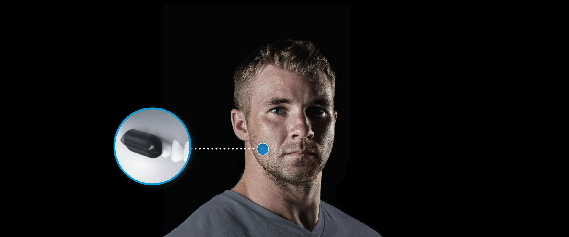 The Molar Mic clips to the back teeth and allows for two-way radio communications