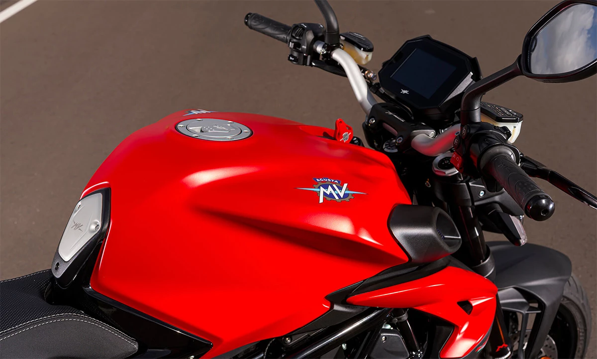 The 4.36-gallon fuel tank should be good for about 200 miles and then some