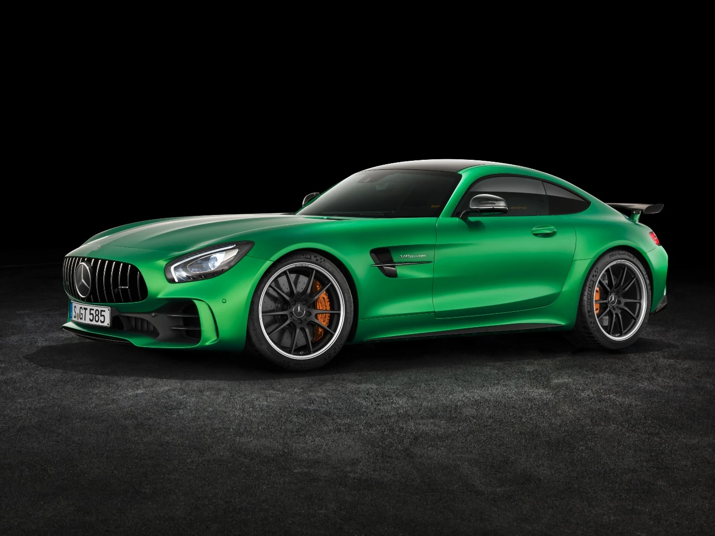 The angled grille gives the car what Mercedes calls a "shark nose"