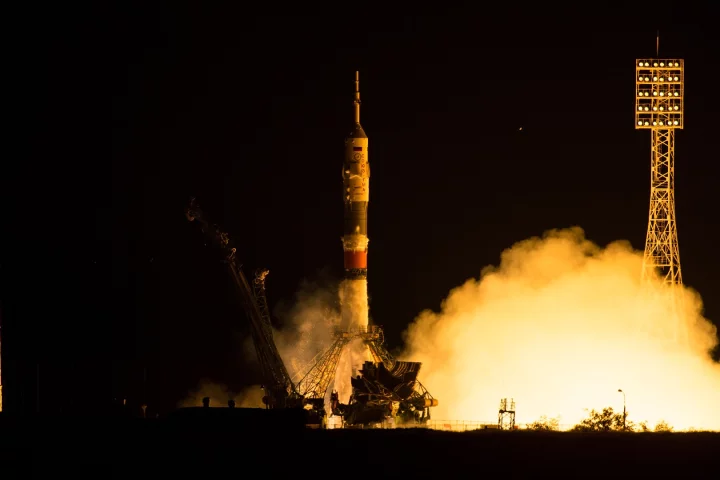 The Soyuz TMA-17M spacecraft was launched from the Baikonur Cosmodrome