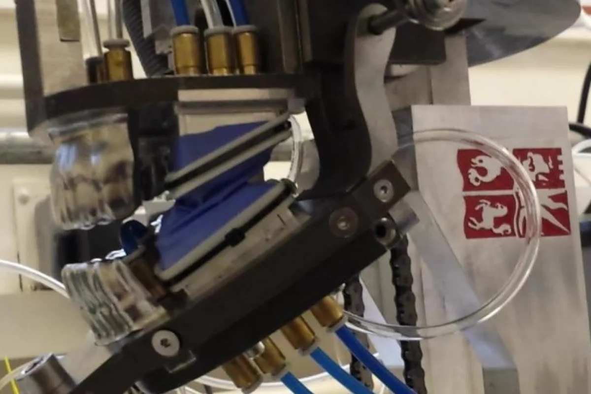 The jaws of the humanoid chewing robot, ready to chomp some gum