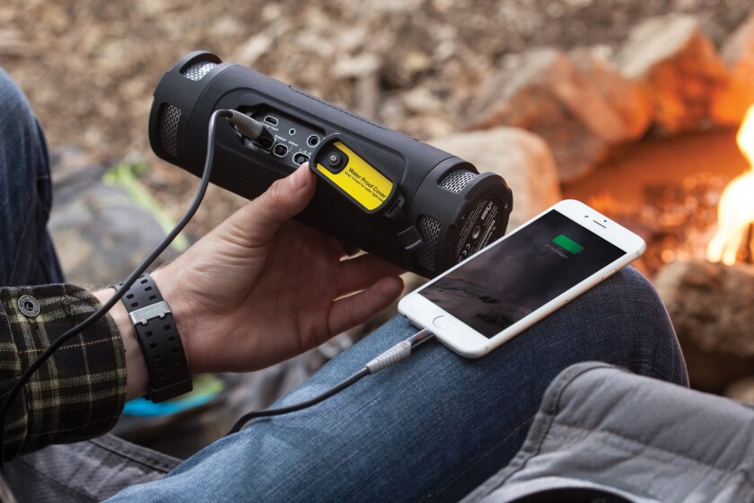 The Scosche BoomBottle+ can charge up mobile devices with its Micro USB cable