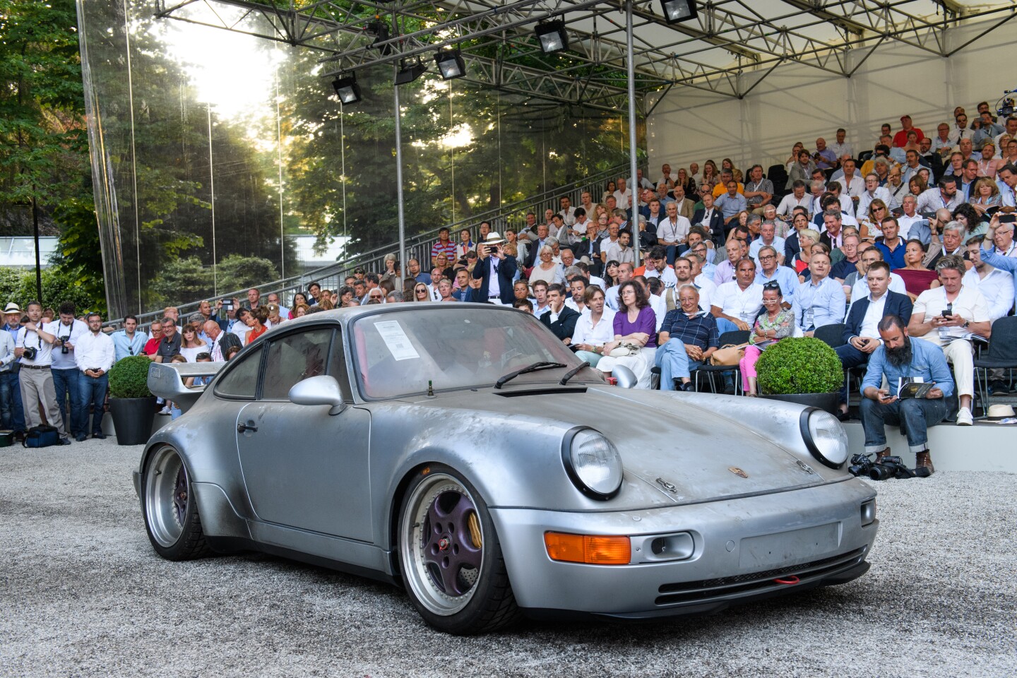 This fully race-prepared Porsche 911 RSR is one of just 51 made by Porsche. It is also one of just two that were fully trimmed inside. It has 10 km on the clock, and despite being nearly 25 years-old, it is still covered with the factory-applied protective Cosmoline coating. Check the auction link for images of this time-warp example of the wildest 911 ever made. The car sold for €2,016,000 ($2,254,033) setting a record for a 964 model 911 at auction. Auction Link