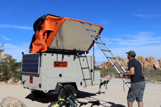 The Tepui tent folds out, providing above-ground sleeping space