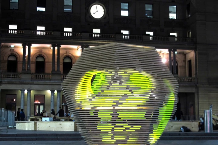 The Digital Origami Emergency Shelter was inspired by a single water molecule and is made from 100 percent recyclable materials (image by LAVA)