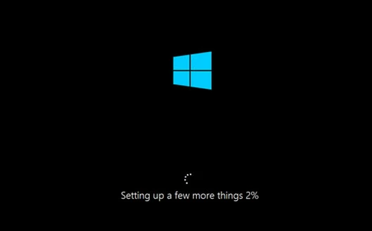 Windows displays several screens while upgrading to 8.1