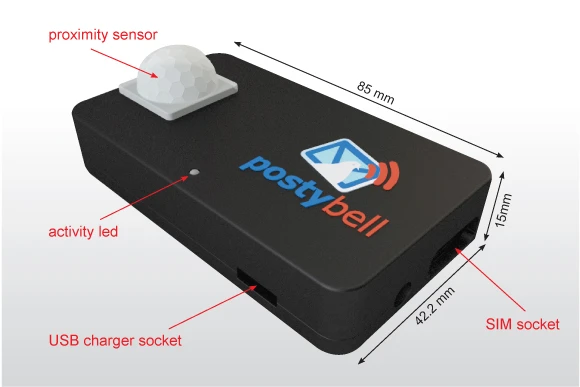 The Postybell is designed to fit in any standard mailbox