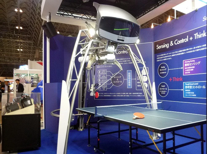 The ping-pong robot was unveiled at CEATEC in Japan this week