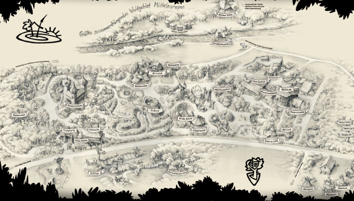 Kulturinsel Einsiedel: site map
