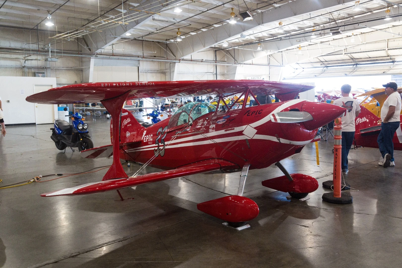 Black Hawk, a Pitts S1S, in the Biplane pit garage