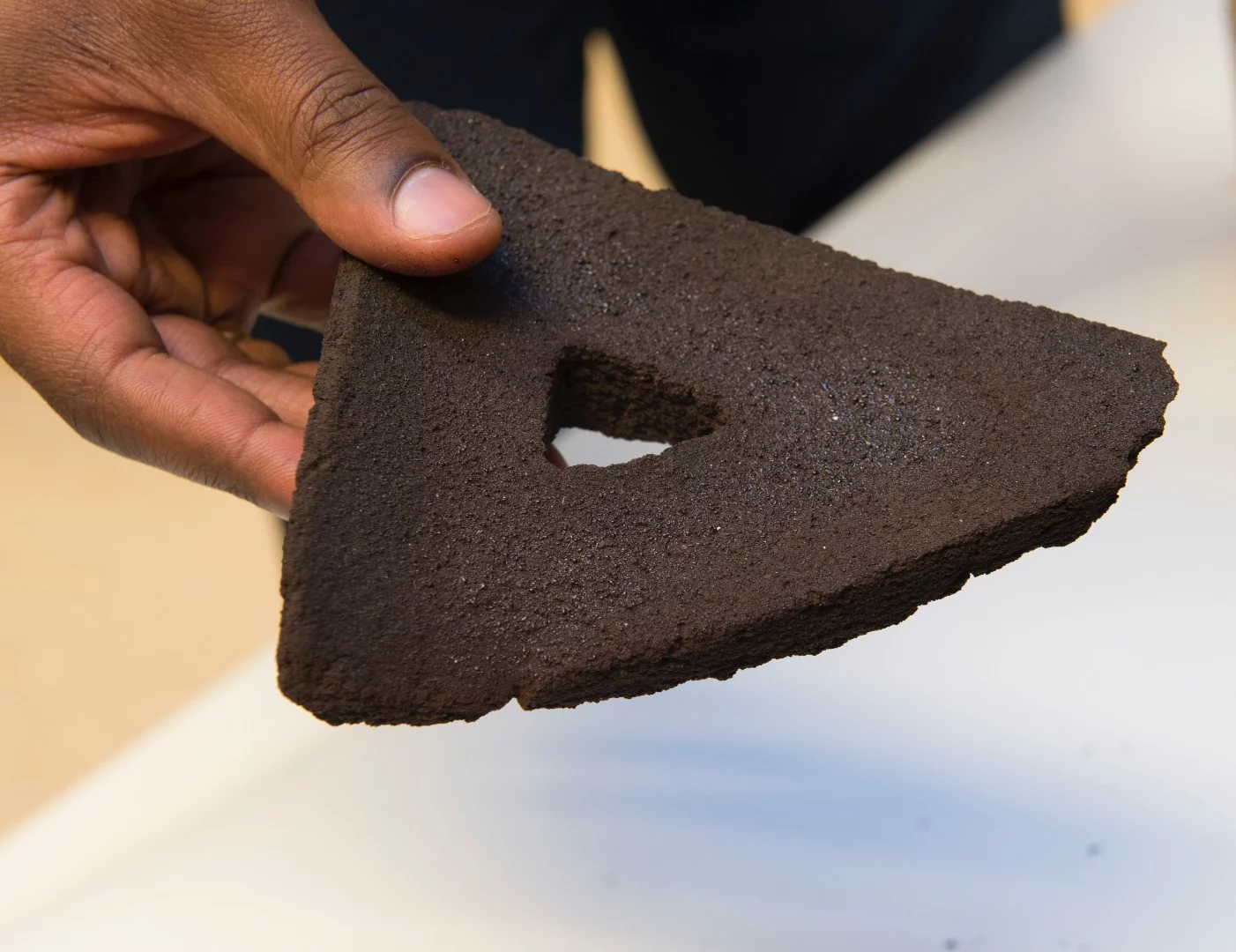 This brick was created using nothing more than simulated moondust and concentrated sunlight