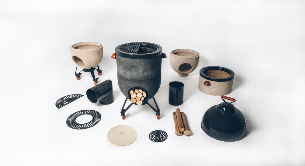 Noori comes with four main functions: rocket stove, BBQ grill, pizza oven and fire pit