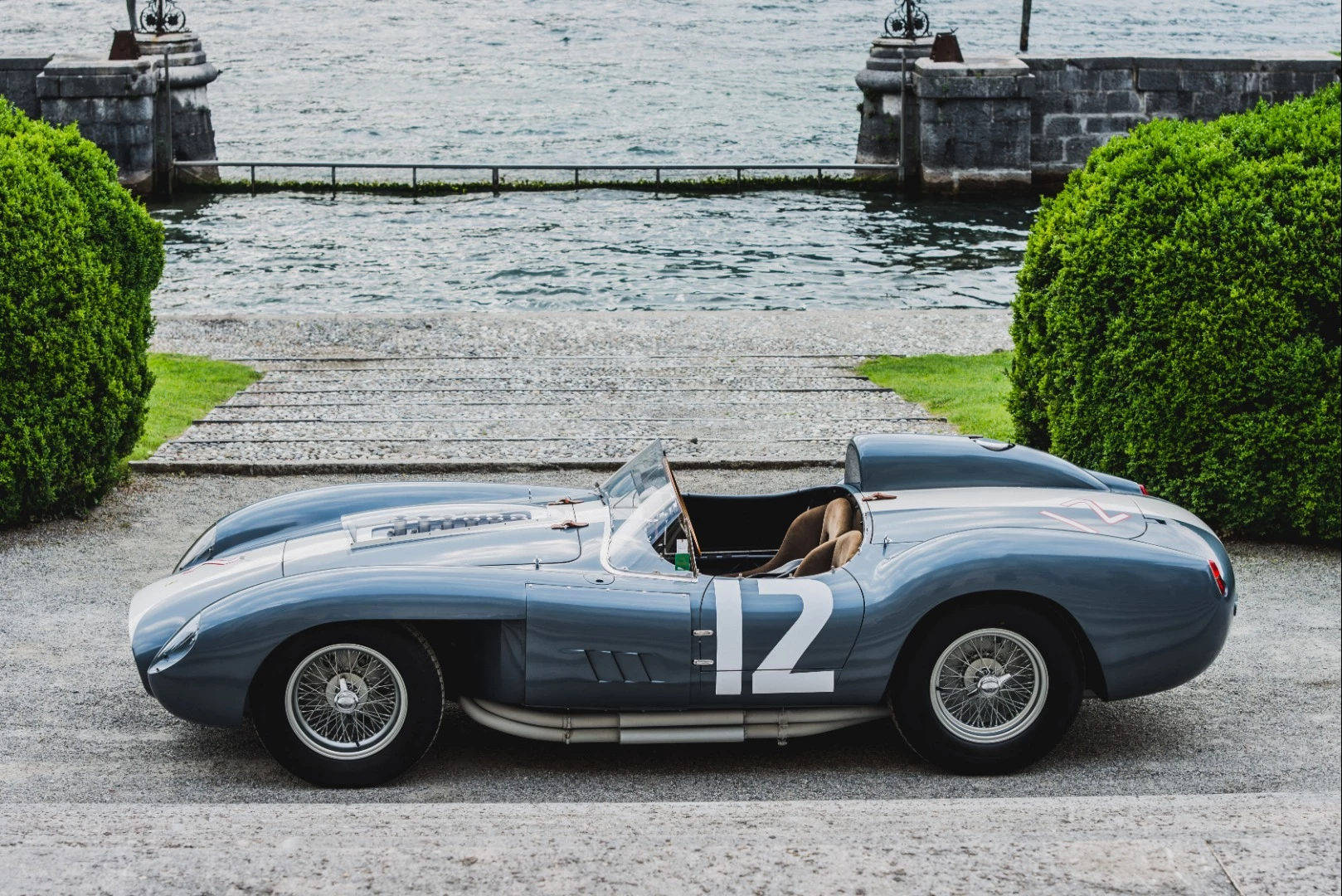 1958 Ferrari 335 S Spyder by Scaglietti | Winner: 2018 Concorso d'Eleganza Villa d'Este | Owner: Andreas Mohringer, Austria | Specifications: 4023 cc, DOHC V12 engine • 5-speed manual transaxle • 390 horsepower at 7400 rpm • Independent suspension front, De Dion real axle • Four-wheel hydraulic drum brakes