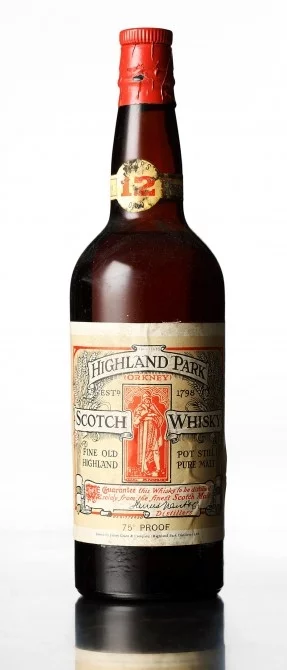 Sold at Bonhams' Edinburgh in their second dedicated whisky sale. March 4th, 2009. Lot 319, Highland Park, 12 year old. Distilled and bottled and label issued by James Grant & Company, (Highland Park Distillery) Ltd.Sold for £1,860 (USD$2,690)