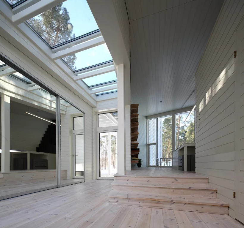 Natural light floods the home all year round with glass ceiling walkways