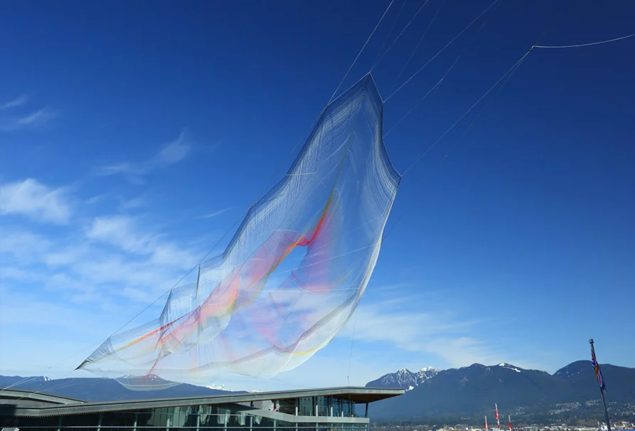 The installation spans 745 x 475 x 175 ft (227 x 145 x 53 m)