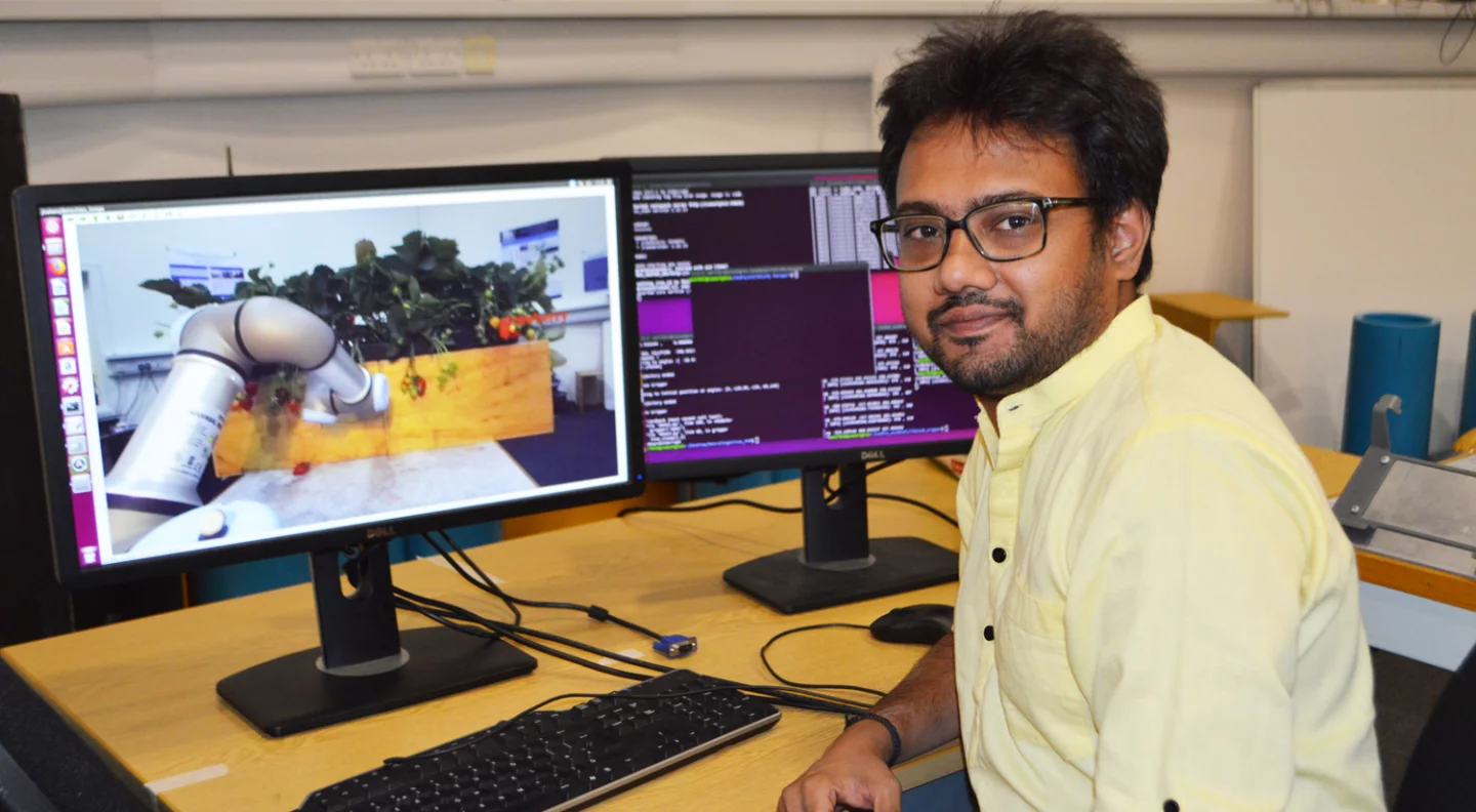 Vishuu Mohan in the Essex Robot Arena