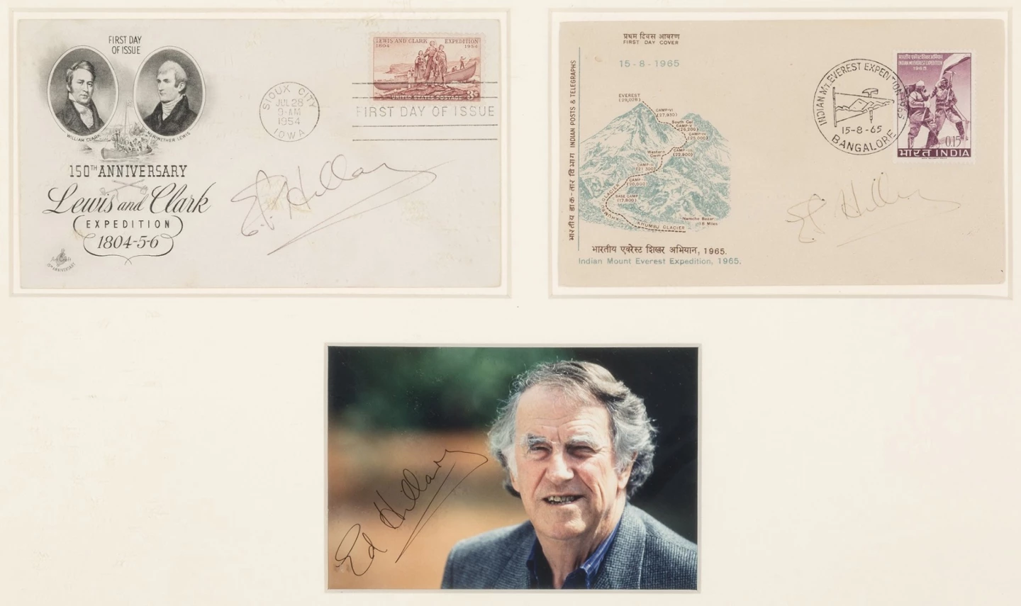 For those who set their goals high, this collection of Sir Edmund Hillary (1919-2008) memorabilia will make an ideal daily reminder of what is possible. It comprises two first-day-issue Postal Covers and a photograph, all autographed by the first man to climb the world's tallest mountain. With an estimate of $400 to $600, I'm sure many of our readers could envisage this framed momento of achievement on their office wall.