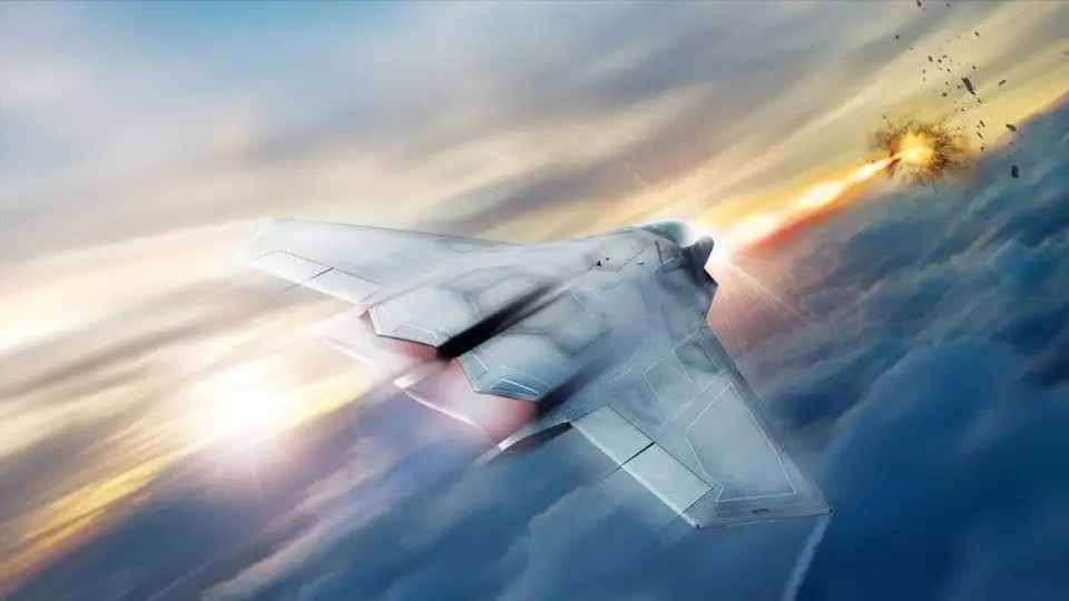Artist's concept of fighter-mounted laser weapon