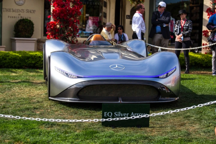 Mercedes-Benz Vision EQ Silver Arrow on the Concept Lawn at Pebble beach this weekend