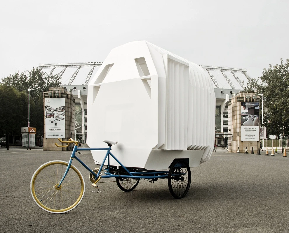 The Tricycle House opens like an accordion to offer more space