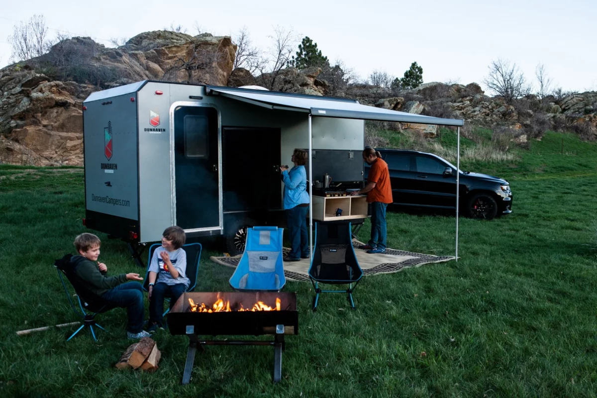 Dunraven offers a simple, compact camping trailer for the whole family