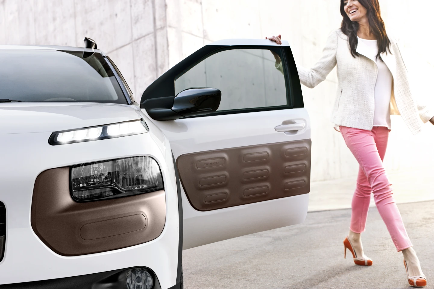 Airbumps on the sides and bumpers are a unique soft touch feature designed as a graphic element but with protective capabilities