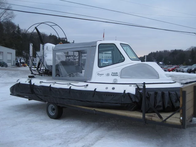 The AirRider hovercraft loaded for transport