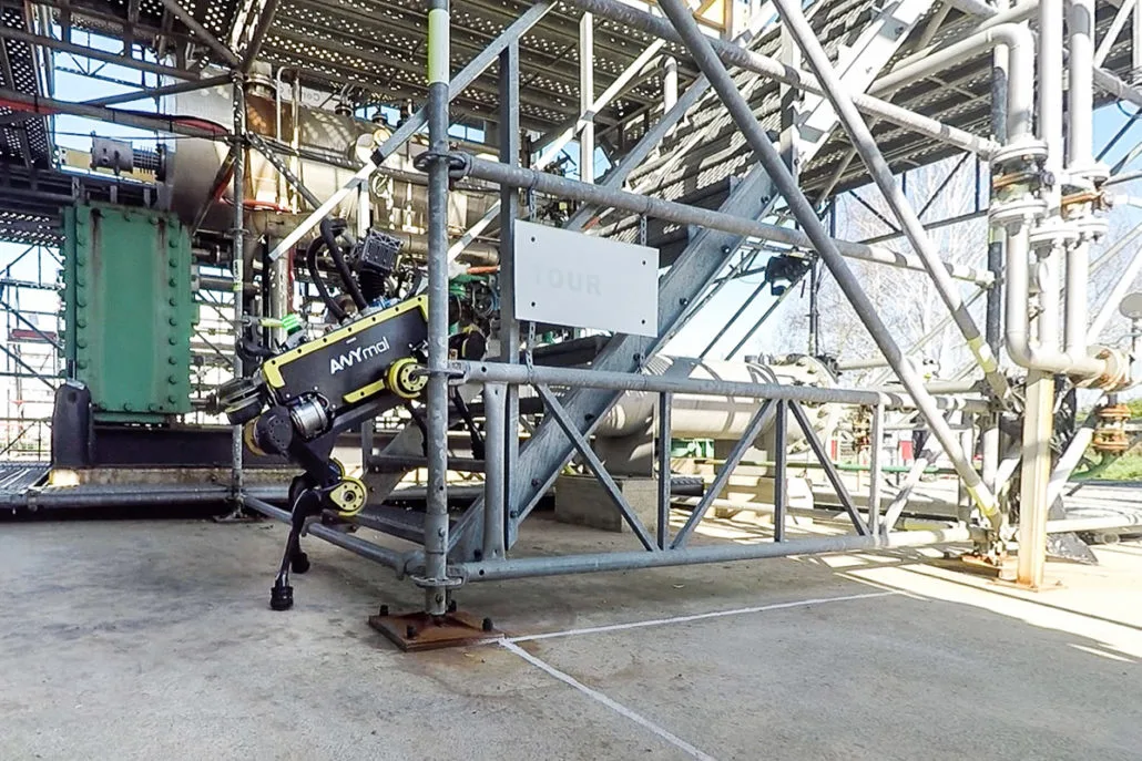 The robot can climb stairs so cross that off as an escape route when they turn evil and start chasing people