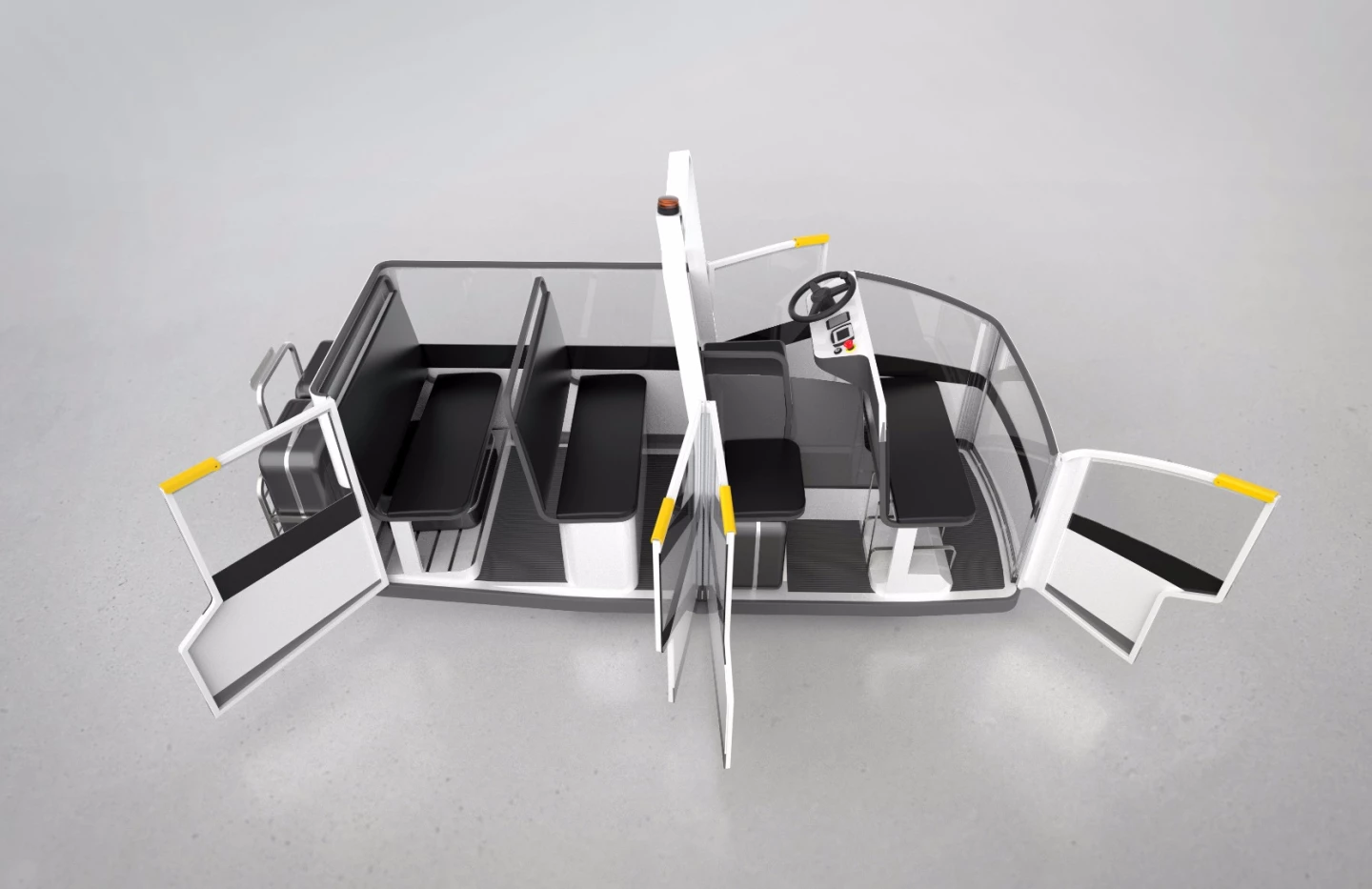 Should the Multimobby's large swing doors accidentally open during transit, the vehicle will be brought to a stop