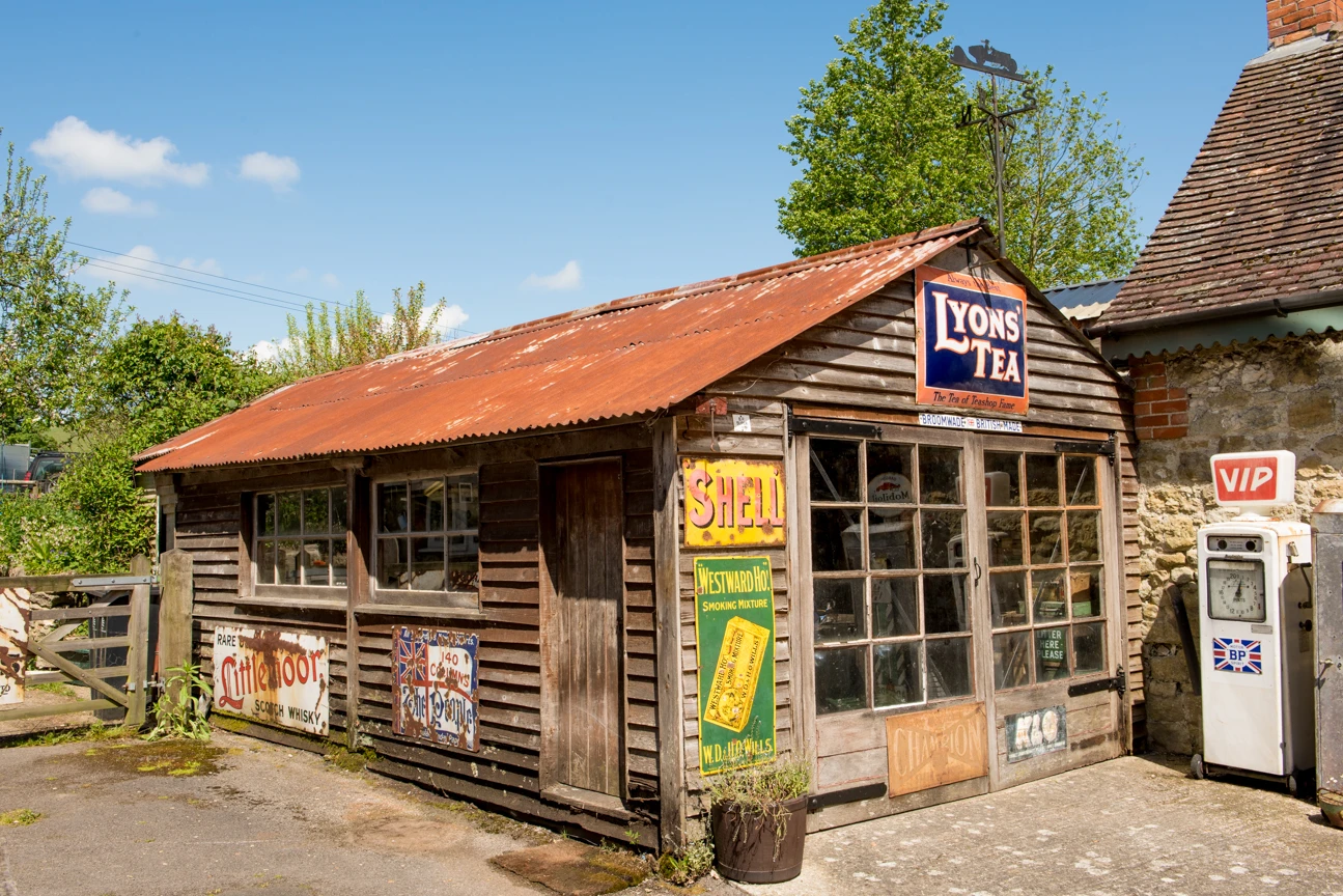 Lagonda Shed is used as a workshop and garage for a 1934 Lagonda Rapier