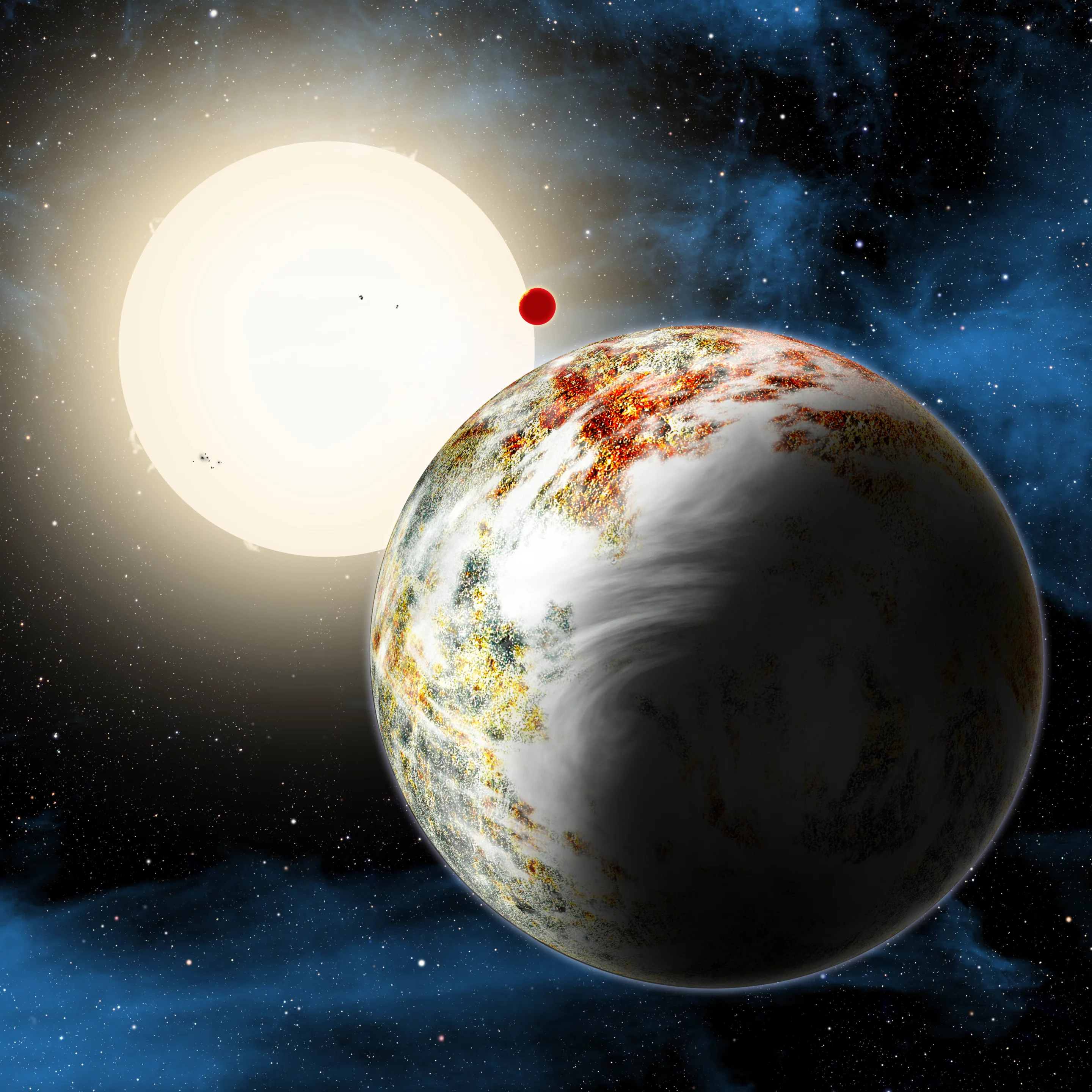 Kepler-10c is 17 times more massive than the Earth (Image: NASA/Harvard-Smithsonian Center for Astrophysics/David Aguilar)