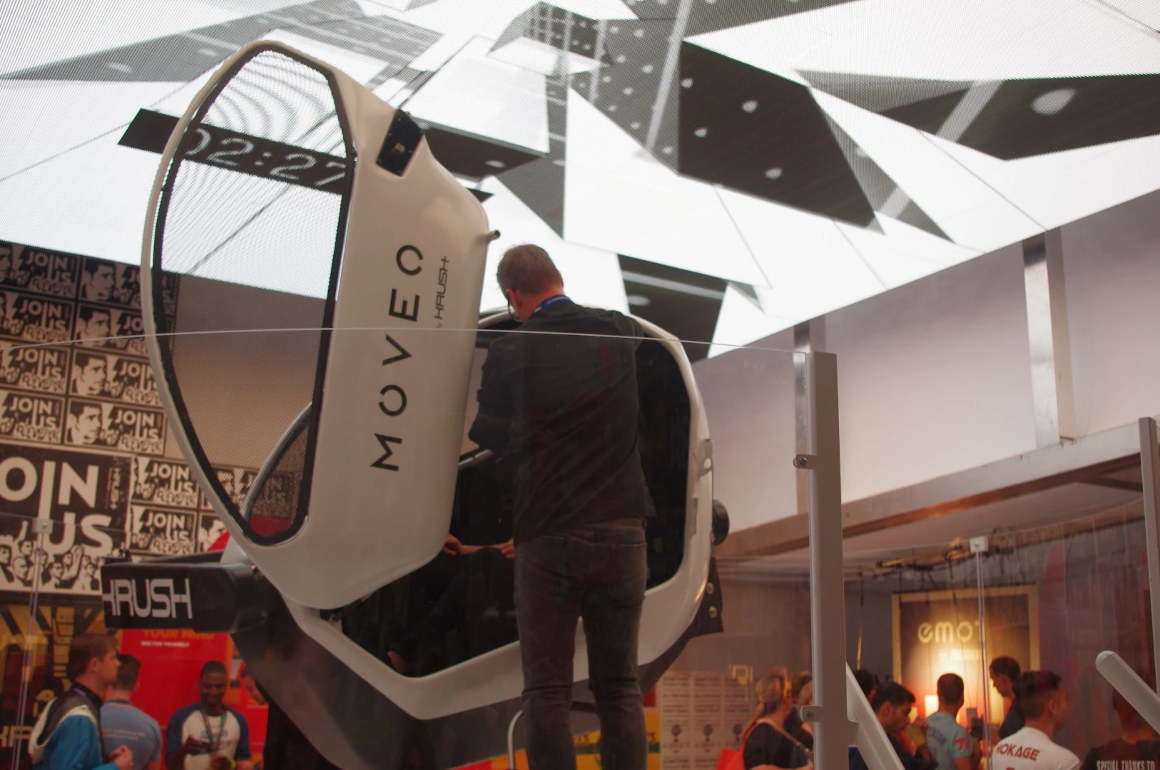 While there was plenty of virtual reality on display at SXSW, nothing really beat the Moveo VR simulator from app developers Krush
