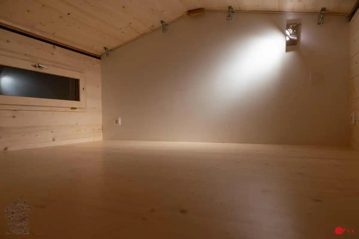 The Axelle's main bedroom features a sliding roof that opens the home to the elements