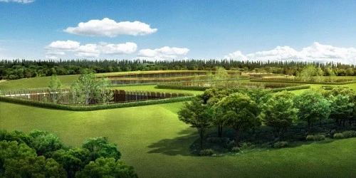 The proposed Hersham Golf Club hotel and spa, as seen from above-ground