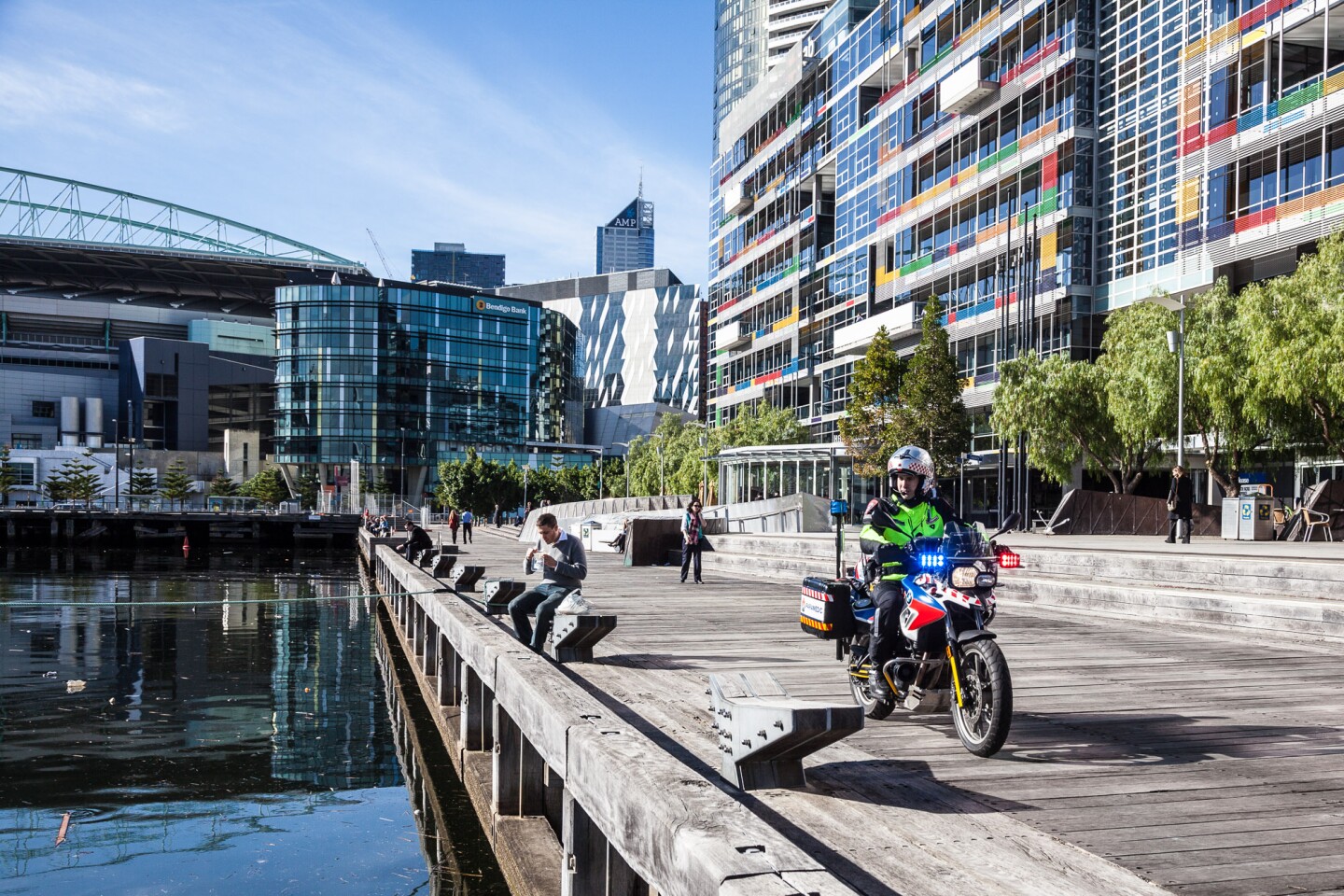"A good example of a marina promenade area. It's not exactly designed for a normal vehicle. Ambulances weigh nearly 4 tonnes so they're probably not able to drive across wooden boards."