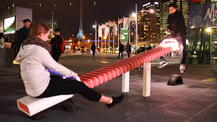 If you want to learn about physics, or just have fun on an illuminated seesaw, 'A Tilt of Light' will be on show in Fed Square from June 1st to July 1st