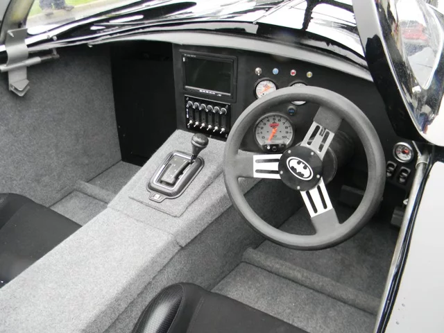 The vehicle is based on the one driven by Michael Keaton in the 1989 film Batman