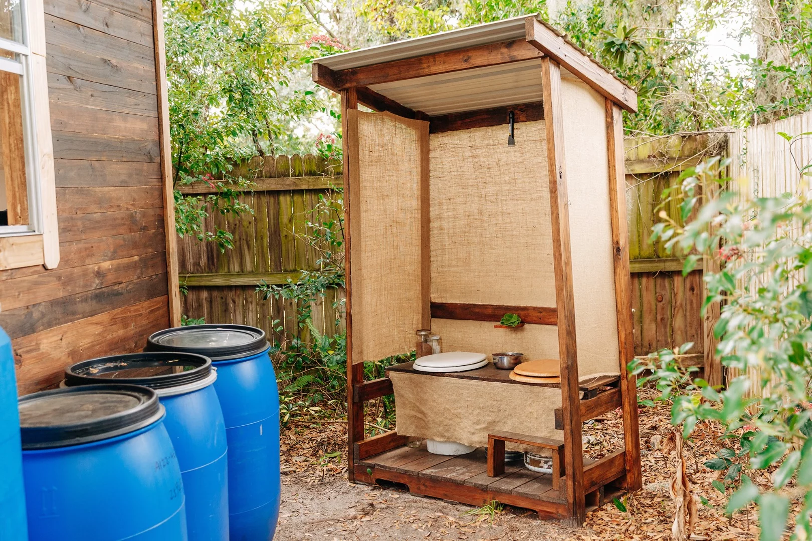 Greenfield's toilet is also outside