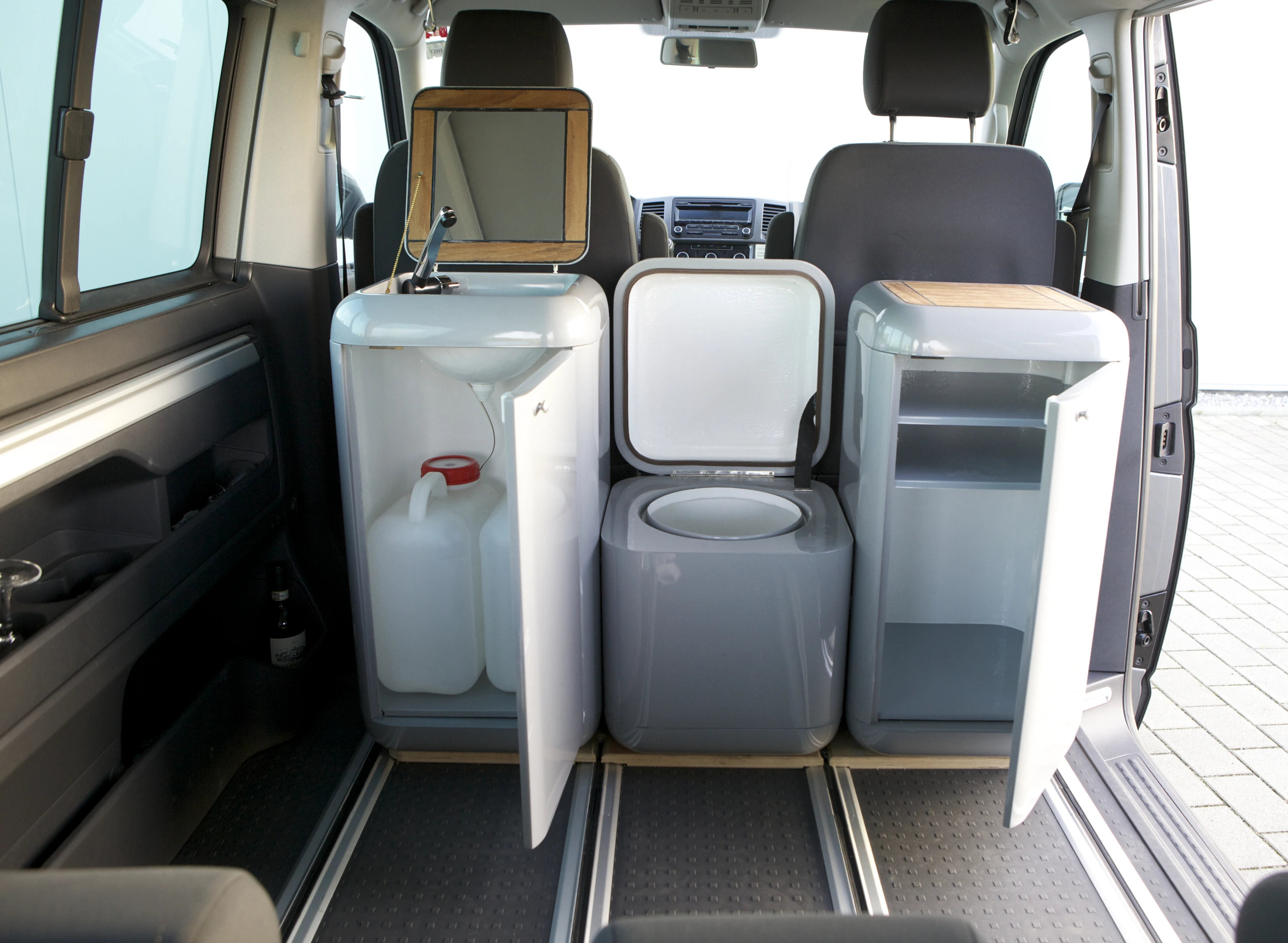 Buddy Boxes mounted inside a van