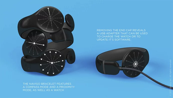 The bracelet measures 72.7 mm x 35 mm x 55.3 mm (2.9 in x 1.4 in x 2.2 in) and is mostly made of a pliable plastic, so it will fit over almost any wrist