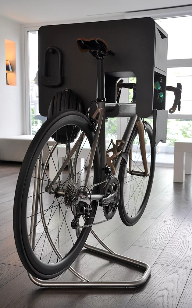 Bike Butler boasts a practical furniture design and the use of high quality materials and craftsmanship (Photo: Edoardo Campanale/Gizmag)