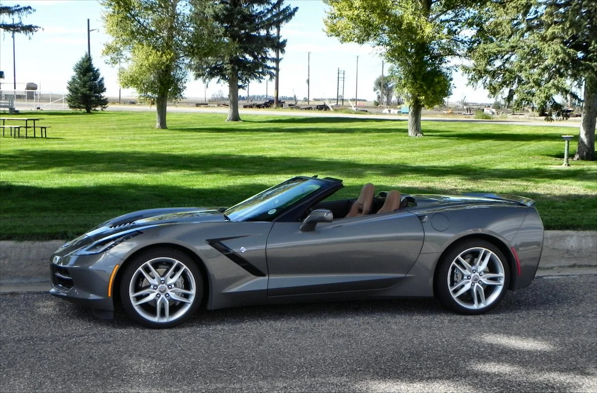 The Corvette Convertible's top comes down in about 12 seconds and can be operated at up to 30 mph