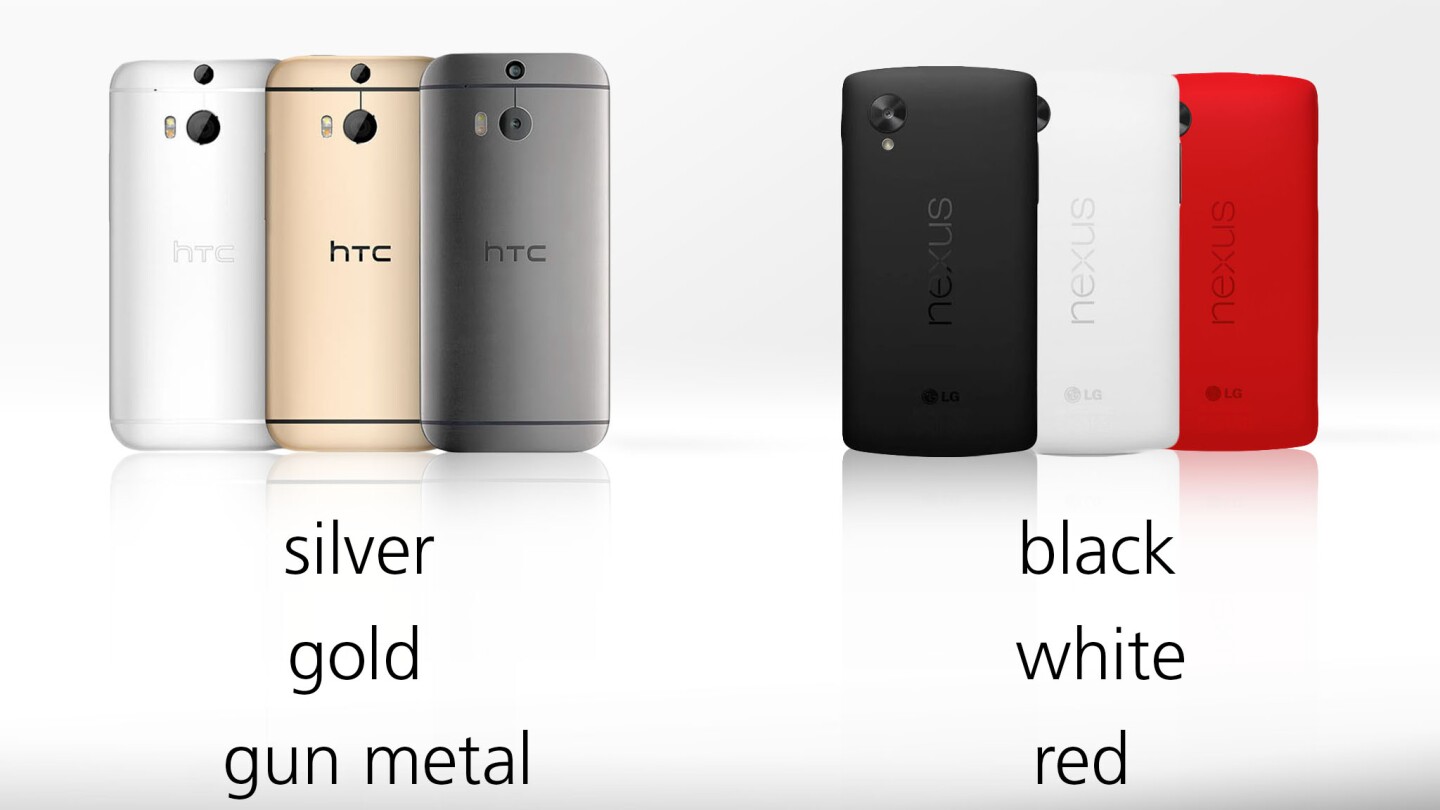 Color options for each phone