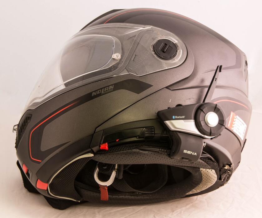 Sena 20S mounted on a Nolan N104
