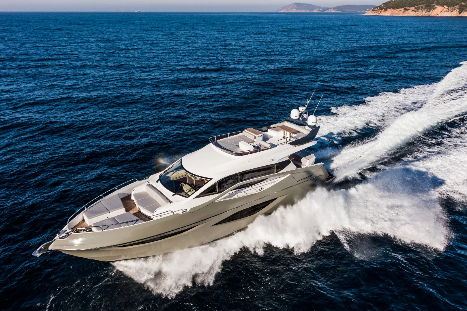 The windows of the Numarine 62FLY are there to try and make the cabin feel light and airy