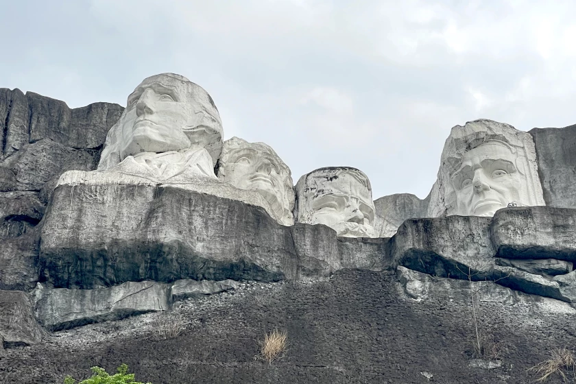 The four presidents sit above one of the world's most curious theme parks