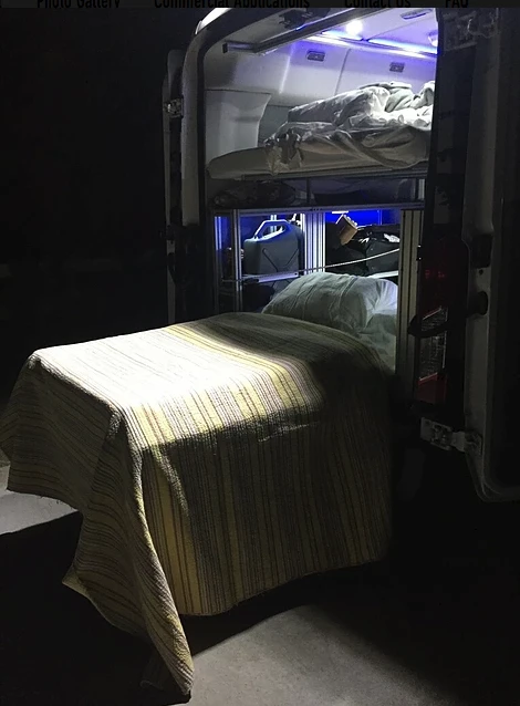 VanDoIt bunk beds all made up for a night at camp