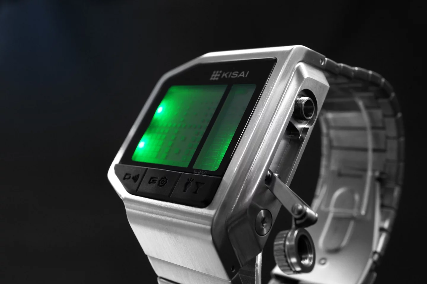 A cap on the side of the Kisai Intoxicated watch opens up to reveal a small port with a sensor inside